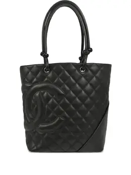 CHANEL Pre-Owned: Чёрная сумка-шоппер 