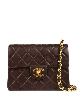 CHANEL Pre-Owned: Тёмная сумка через плечо 