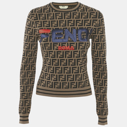 Fendi: Коричневый свитер  Zucca