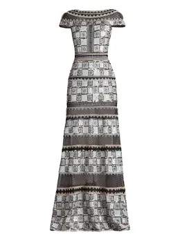 Tadashi Shoji: Серебристое платье 