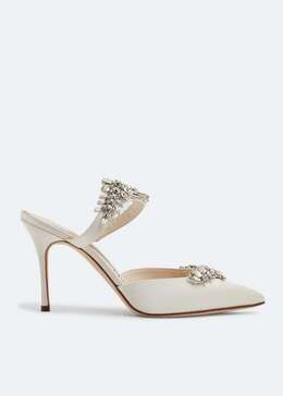 Manolo Blahnik: Белые сабо 