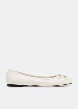 Jimmy Choo: Белые балетки 