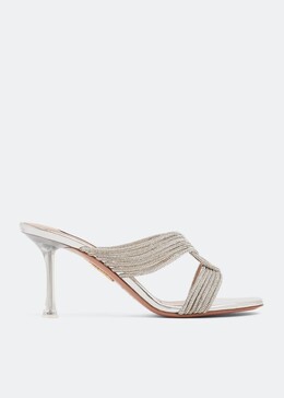 Aquazzura: Серебристые сабо 