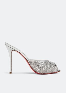 Christian Louboutin: Серебристые сабо 
