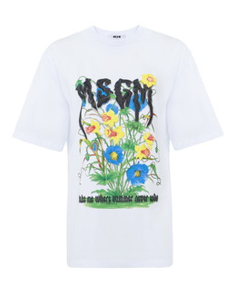 MSGM: Белая футболка 