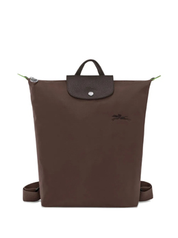 Longchamp: Коричневый рюкзак  Le Pliage