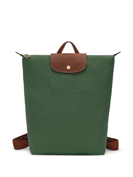 Longchamp: Зелёный рюкзак 