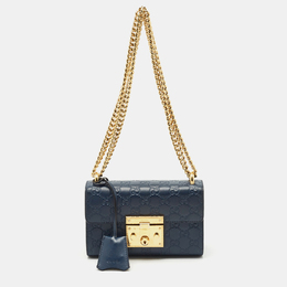 Gucci: Синяя сумка  Padlock