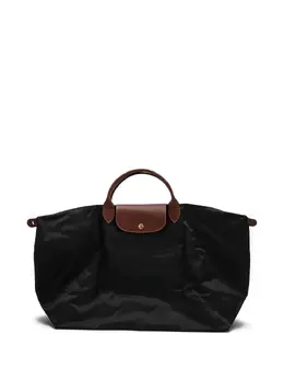 Longchamp: Чёрная дорожная сумка  Le Pliage Original