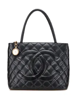 CHANEL Pre-Owned: Чёрная сумка-шоппер 