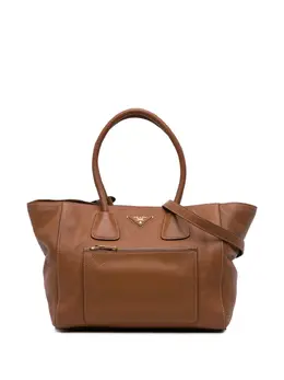Prada Pre-Owned: Коричневая сумка-шоппер 