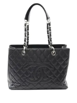 CHANEL Pre-Owned: Чёрная сумка-шоппер 