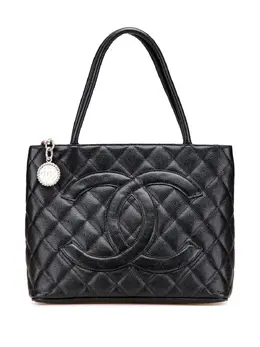 CHANEL Pre-Owned: Чёрная сумка-шоппер 