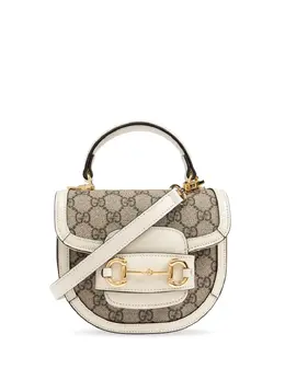 Gucci: Бежевая сумка  Horsebit 1955