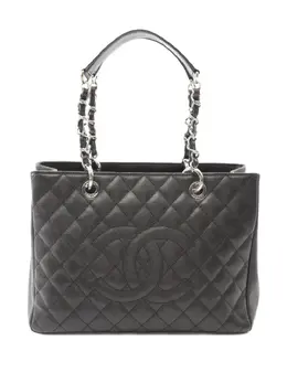 CHANEL Pre-Owned: Чёрная сумка-шоппер 