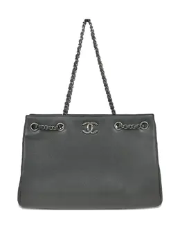 CHANEL Pre-Owned: Серая сумка-шоппер 