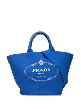 Prada Pre-Owned: Голубая сумка-шоппер 