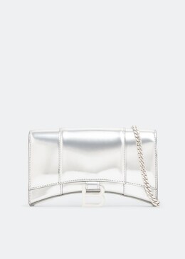 Balenciaga: Серебристый кошелёк  Hourglass
