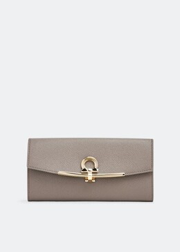 Ferragamo: Коричневый кошелёк  Gancini