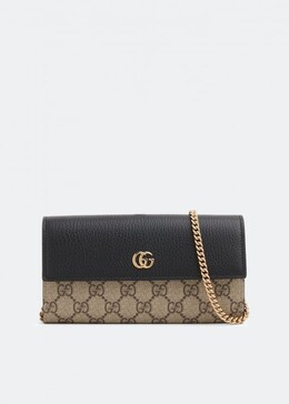 Gucci: Чёрный кошелёк  GG Marmont