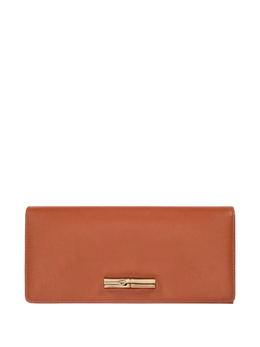 Longchamp: Коричневый кошелёк  Roseau