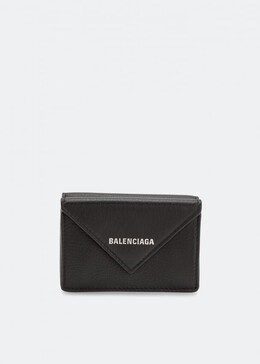 Balenciaga: Чёрный кошелёк  Papier