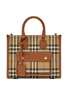 Burberry: Бежевая сумка-шоппер  Freya