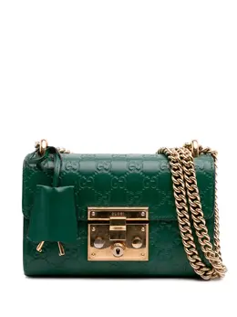 Gucci Pre-Owned: Зелёная сумка через плечо 