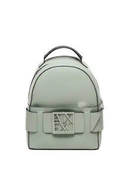 Armani Exchange: Зелёный рюкзак 
