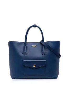 Prada Pre-Owned: Голубая сумка-шоппер 