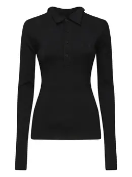Balenciaga: Чёрное поло 