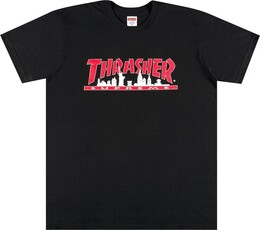 Supreme: Чёрная футболка  Thrasher