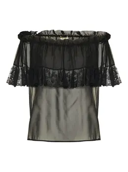 Saint Laurent: Кружевное топ 