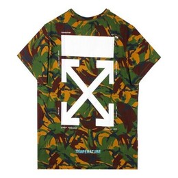 Off-White: Зелёная футболка  Arrows