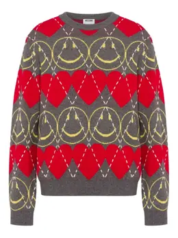 Moschino: Красный свитер  Smiley
