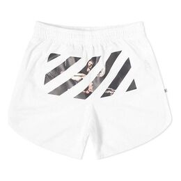 Off-White: Шорты  Caravaggio Diag в полоску