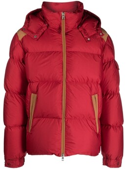 Moncler: Красный пуховик 