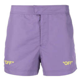 Off-White: Фиолетовые шорты  Quote