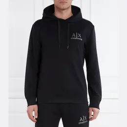Armani Exchange: Синяя толстовка 