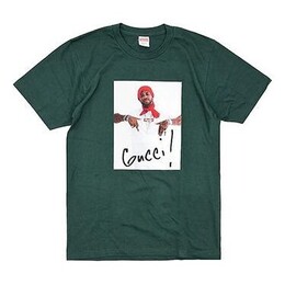 Supreme: Зелёная футболка  Gucci Mane
