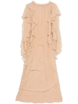Alberta Ferretti: Платье с оборками 
