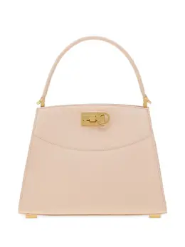 Ferragamo: Бежевая сумка-шоппер  Studio Box