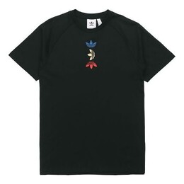 Adidas: Чёрная футболка  Originals Trefoil