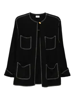 CHANEL Pre-Owned: Чёрная рубашка 