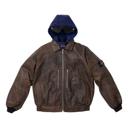 Supreme: Кожаная куртка  Stone Island