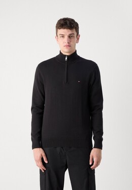 Tommy Hilfiger: Чёрный свитер  Essential