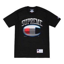 Supreme: Чёрная футболка  Champion