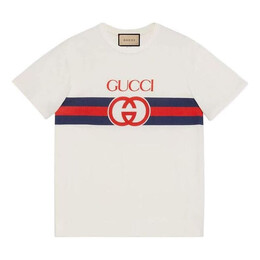 Gucci: Белая футболка  Interlocking G