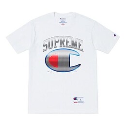 Supreme: Белая футболка  Champion