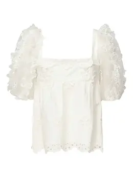 For Love And Lemons: Топ с рукавами-фонариками 